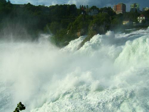The Rhine falls in Schaffhouse, from the view-point terrace on Zürich side