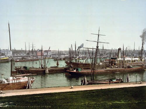 The port of the Rhine in Rotterdam between 1890 and 1900